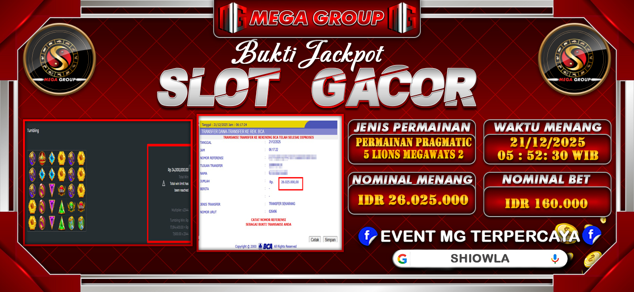 Bukti JP situs Shiowla hari Minggu, 21 Desember 2025