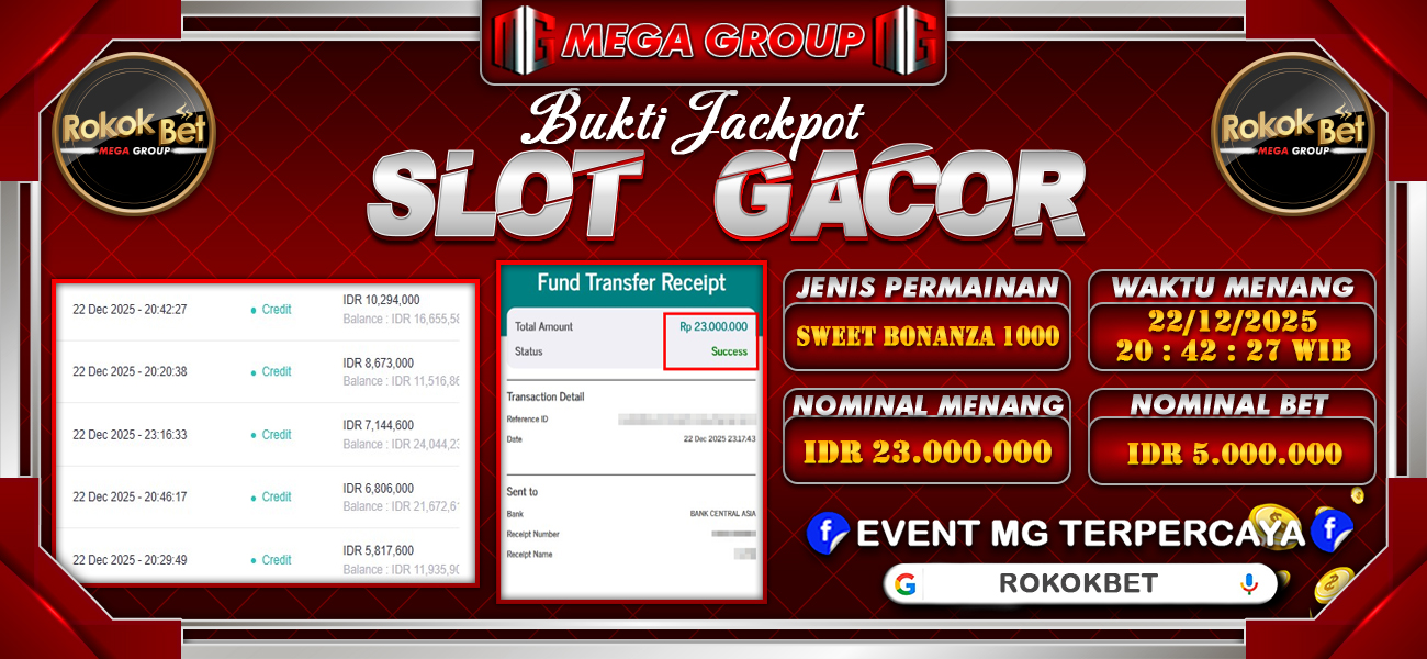 Bukti JP situs Rokokbet hari Selasa, 23 Desember 2025